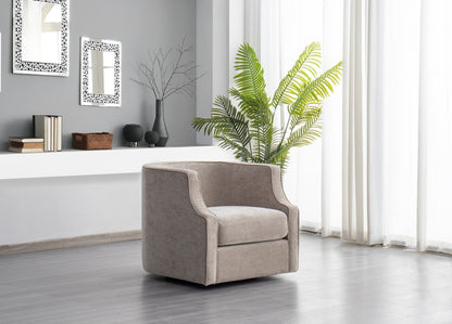 32" Beige Fabric Upholstered Arm Chair - Fluent Trends Accent Chairs