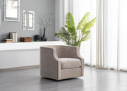 32" Beige Fabric Upholstered Arm Chair - Fluent Trends Accent Chairs