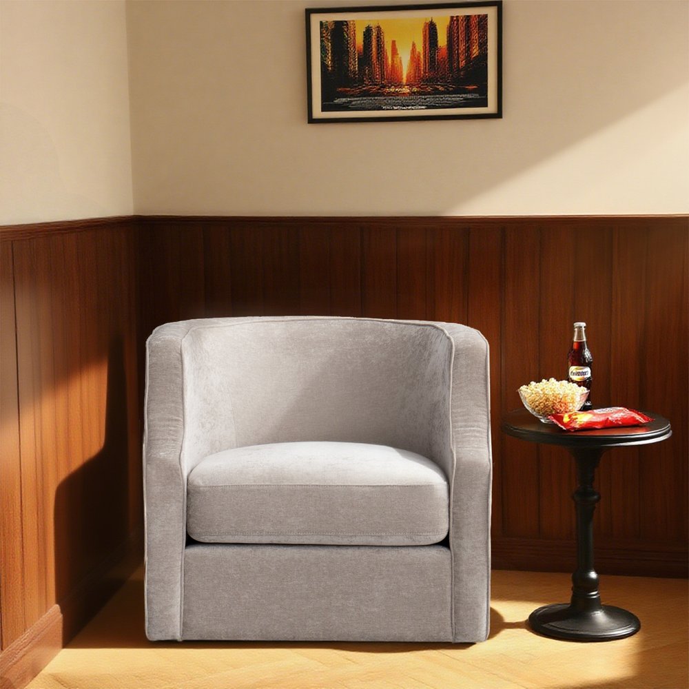 32" Beige Fabric Upholstered Arm Chair HomeRoots