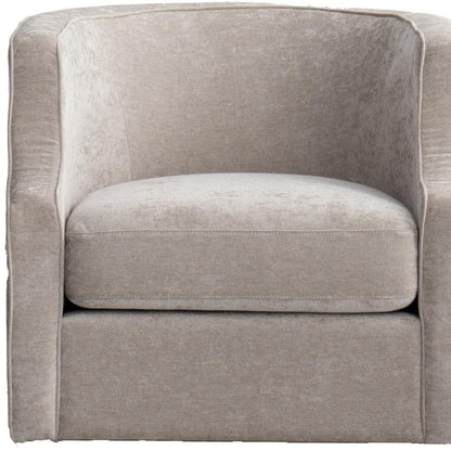32" Beige Fabric Upholstered Arm Chair