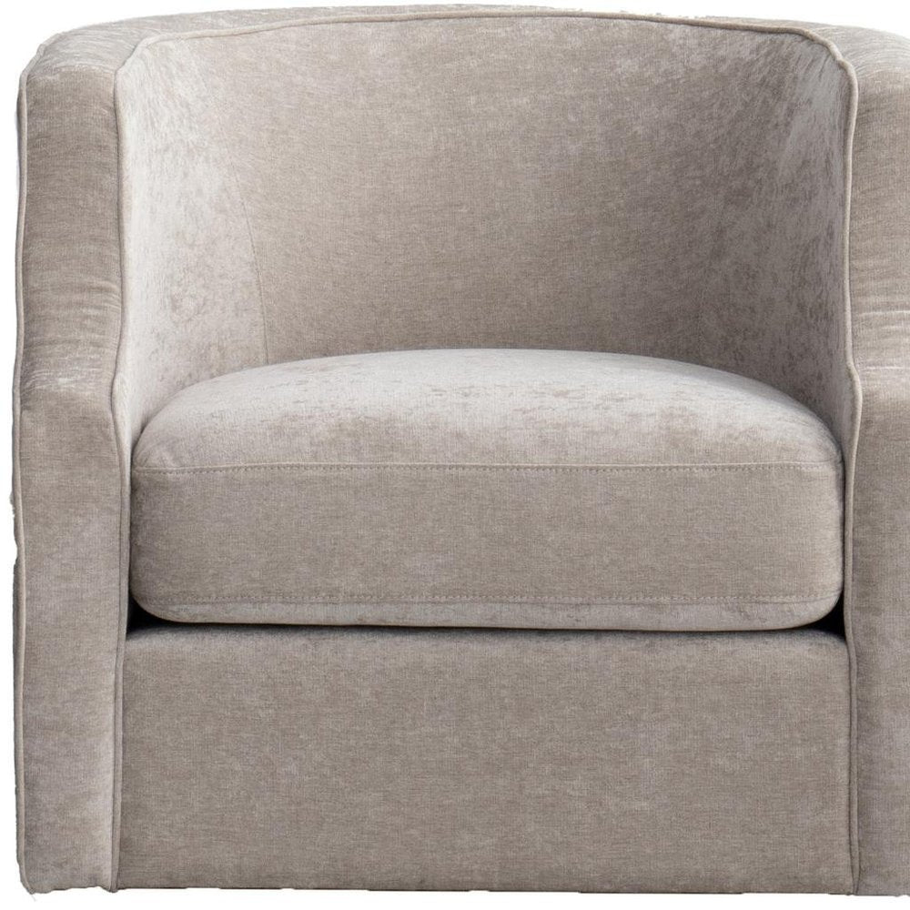 32" Beige Fabric Upholstered Arm Chair - Fluent Trends Accent Chairs