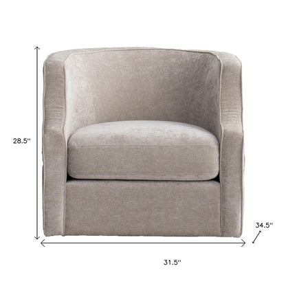 32" Beige Fabric Upholstered Arm Chair HomeRoots