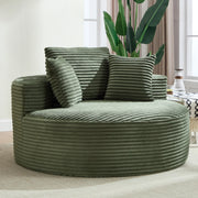 Round Sofa | Couch Bed with Memory Foam and Three Pillows | Green - Fluent Trends