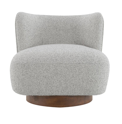 Lisa Gray Tweed Accent Chair - Modern Armless Seating for Living Room, 31" Wide - Fluent Trends