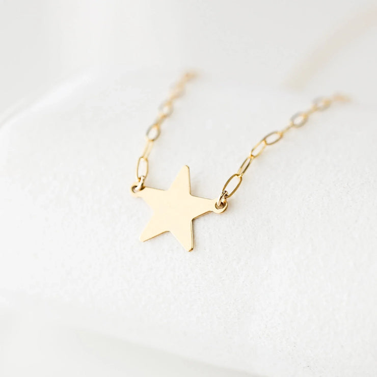 Nova Gold-Filled Star Necklace | 14k Paperclip Chain | Water-Resistant Celestial Jewelry - Fluent Trends