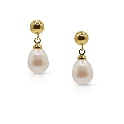 Coraline 14k Gold-Filled Freshwater Pearl Drop Earrings - Timeless Coastal Jewelry - Fluent Trends