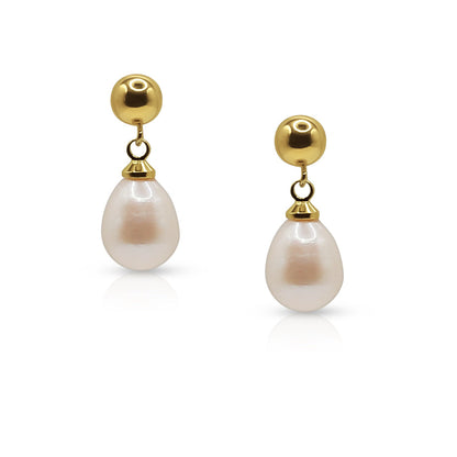 Coraline 14k Gold-Filled Freshwater Pearl Drop Earrings - Timeless Coastal Jewelry