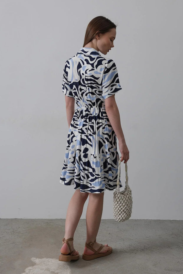 Rey Printed Dress — Multicolor Abstract - Fluent Trends