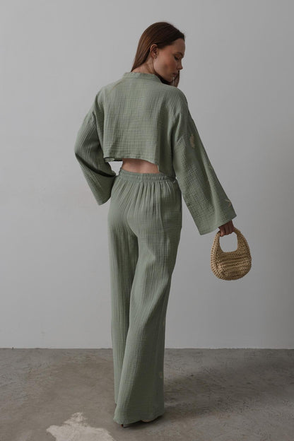 Boho Resort Wear – Tie Suits for Women with Shabby Chic Detail Soléa