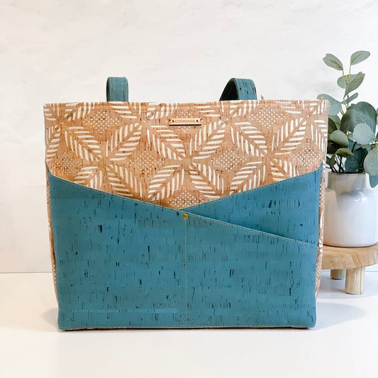 ADVOCATE zippered tote | AQUAMARINE Carry Courage