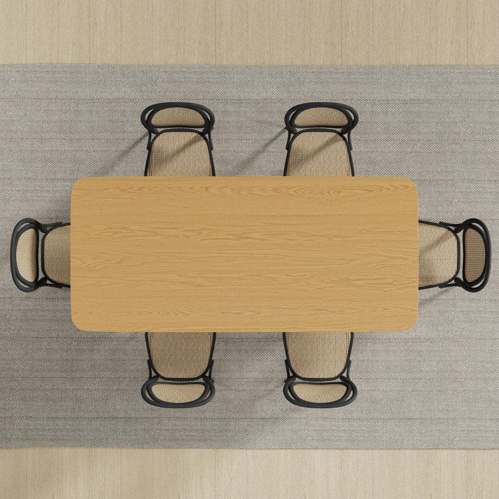 66 Inch Natural Oak Double Pedestal Dining Table