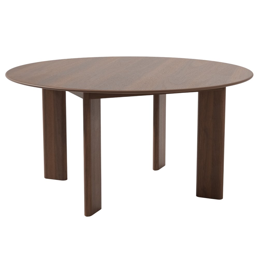 59" Natural Solid Wood Round Top Dining Table