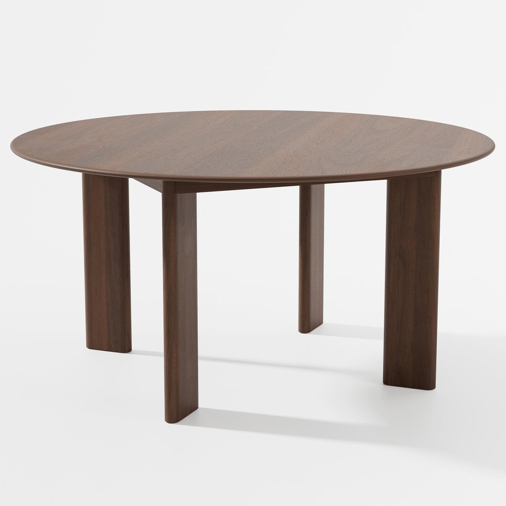 59" Natural Solid Wood Round Top Dining Table