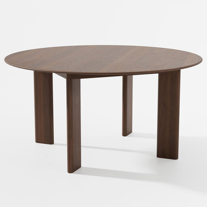 59" Natural Solid Wood Round Top Dining Table