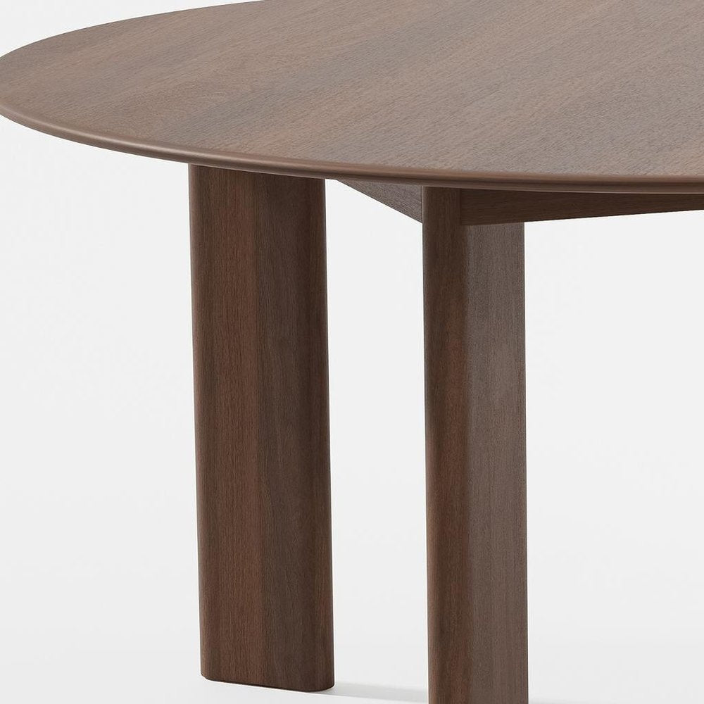 59" Natural Solid Wood Round Top Dining Table