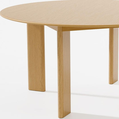 59" Natural Solid Wood Round Top Dining Table