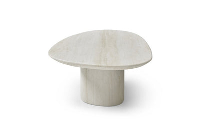 Sia 51" Genuine Marble Oval Pedestal Table | Beige