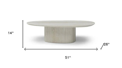 Sia genuine marble coffee table dimensions diagram showing 51-inch width, 14-inch height, and 26-inch depth.