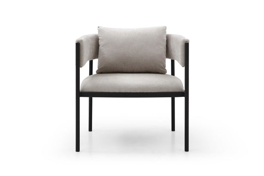 Set of 2 Gray Lounge Chairs with Toss Pillows