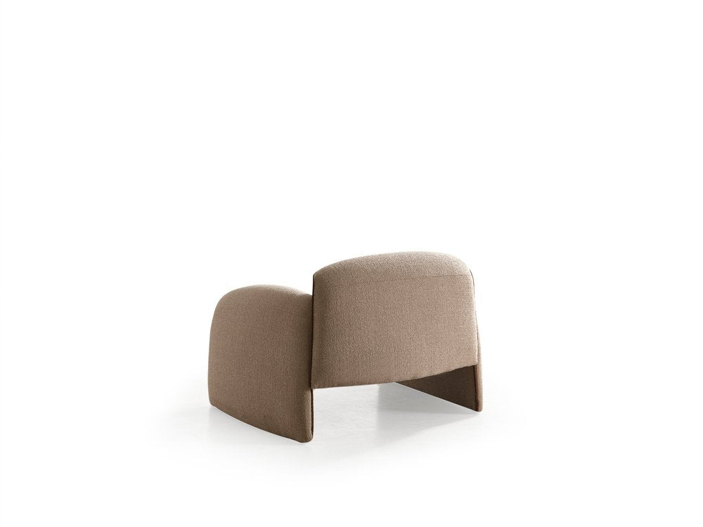 Sculpted Taupe Boucle Lounge Chair | 39″ Wide