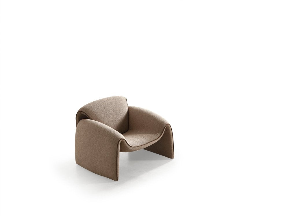 Sculpted Taupe Boucle Lounge Chair | 39″ Wide