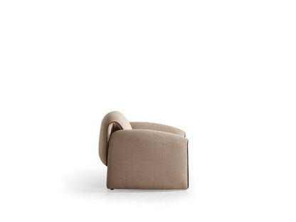 Sculpted Taupe Boucle Lounge Chair | 39″ Wide