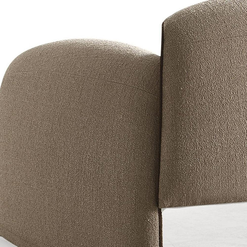 Sculpted Taupe Boucle Lounge Chair | 39″ Wide