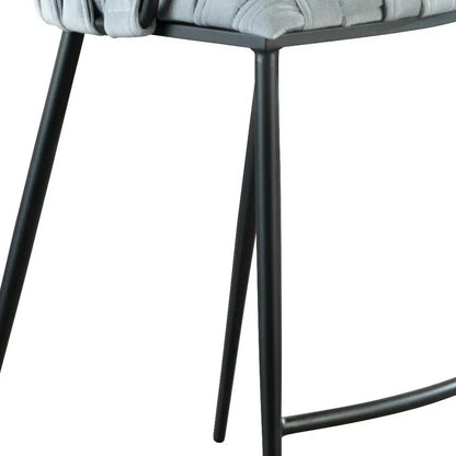 Close-Up Detail of Weaver 27" Counter Bar Chair Matte Black Steel Legs and Curved Footrest Support System