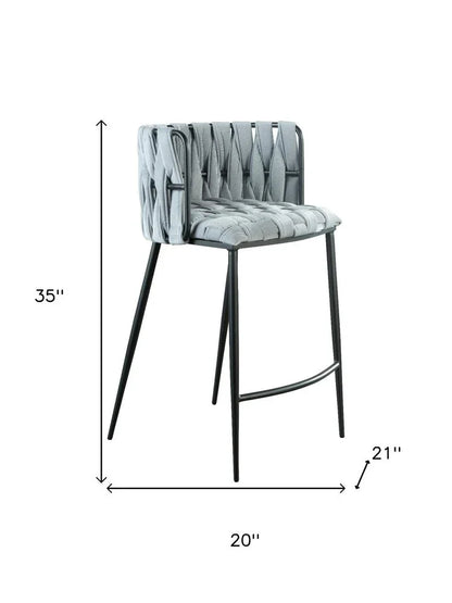 Dimensional Specification Graphic for Weaver 27" Counter Bar Chair Showing 35-inch Overall Height and 20-inch Width Measurements