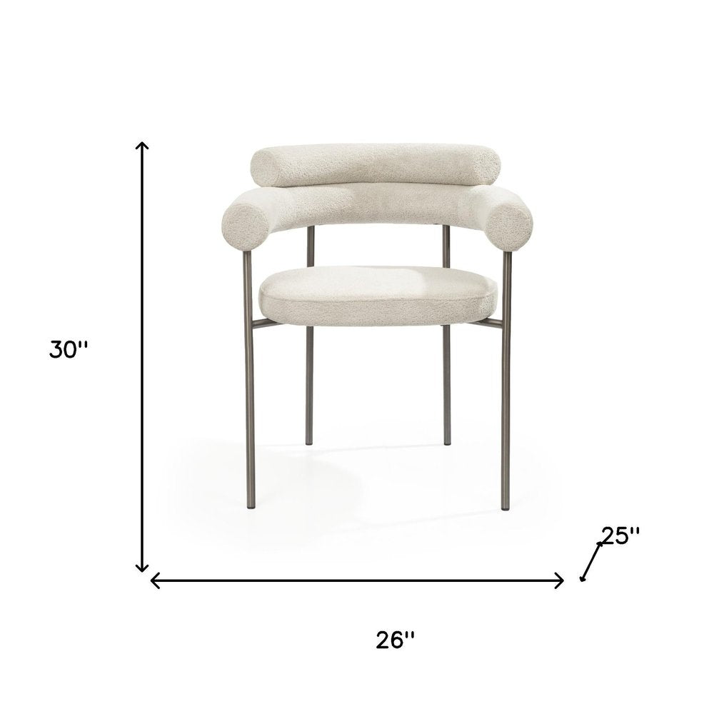 Modern Boucle Dining Armchairs (Set of 2)