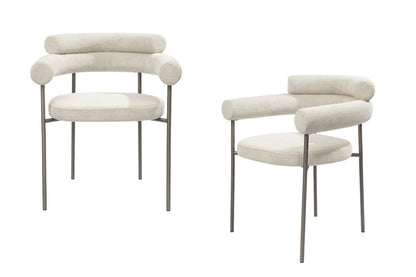 Modern Boucle Dining Armchairs (Set of 2)