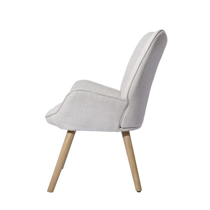 Beige Tufted Chenille Wingback Chair 23"