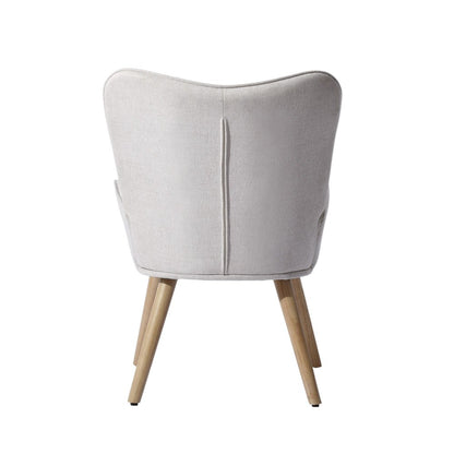 Beige Tufted Chenille Wingback Chair 23"
