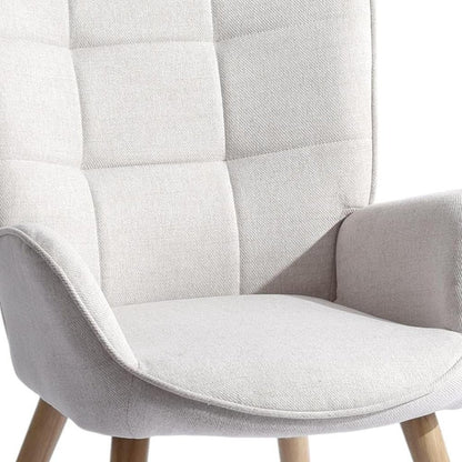 Beige Tufted Chenille Wingback Chair 23"
