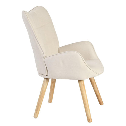 Beige Tufted Chenille Wingback Chair 23"