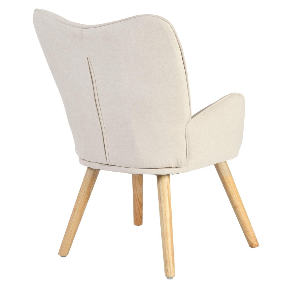Beige Tufted Chenille Wingback Chair 23"