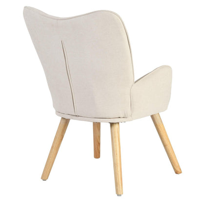 Beige Tufted Chenille Wingback Chair 23"