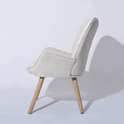 Beige Tufted Chenille Wingback Chair 23"