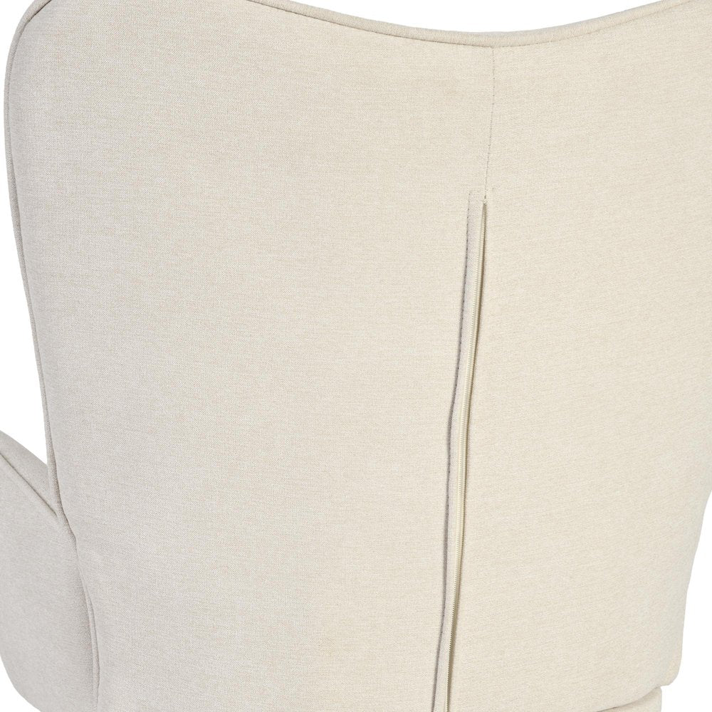 Beige Tufted Chenille Wingback Chair 23"