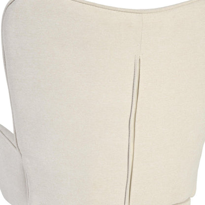 Beige Tufted Chenille Wingback Chair 23"