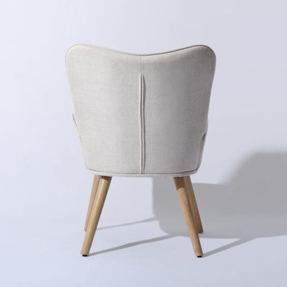 Beige Tufted Chenille Wingback Chair 23"