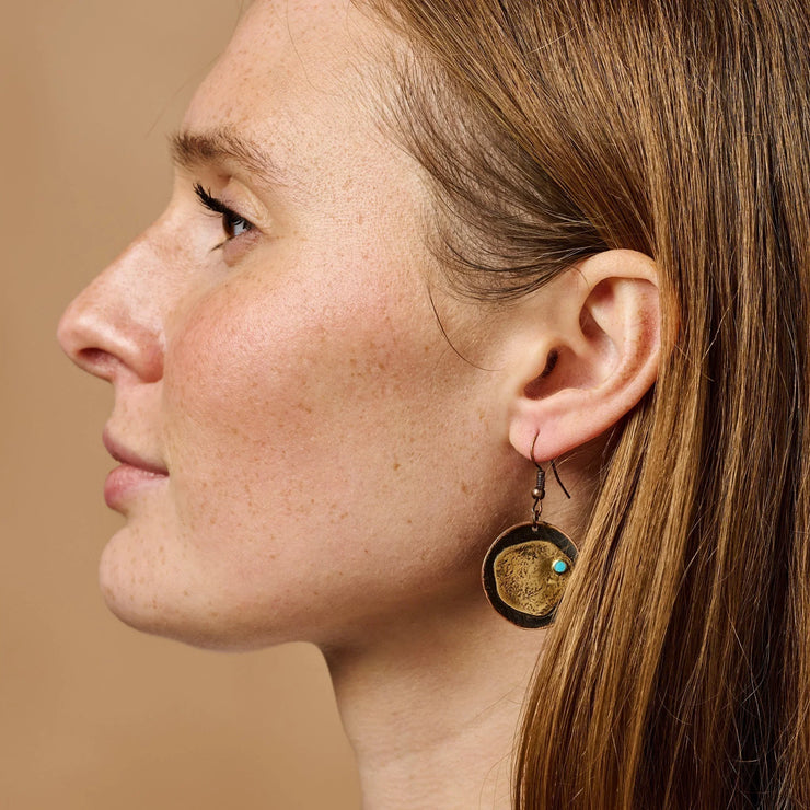 Adrift - Hammered Copper Earrings - Fluent Trends