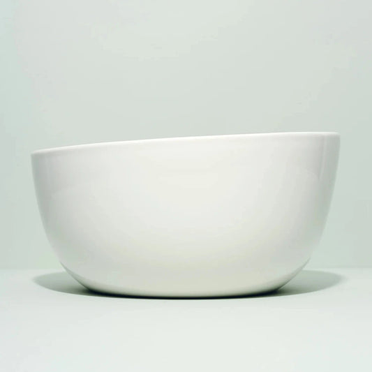 Fors Studio White Ceramic Deep Serving Bowl - Hand Glazed, Chip Resistant, Oven Safe