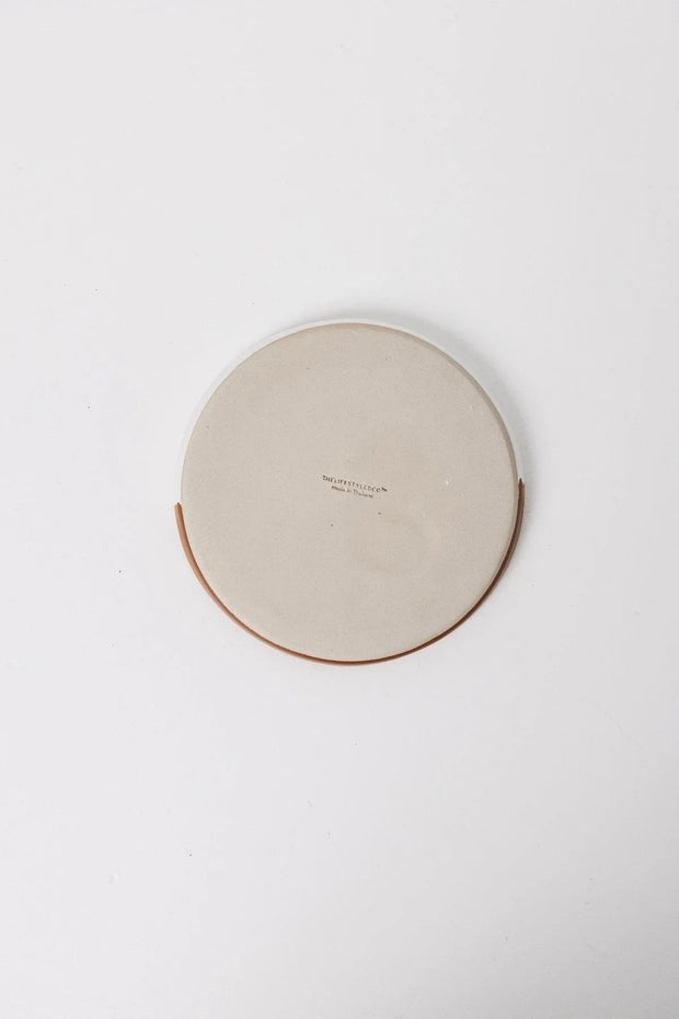 Waylon Appetizer Plate - Brown/White - Set of 6 - Fluent Trends LCO Exclusive - Plateware