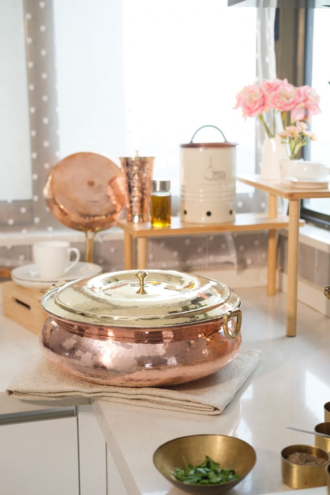 Copper Hammered Braiser - Copper Chafing Dish Powered by People