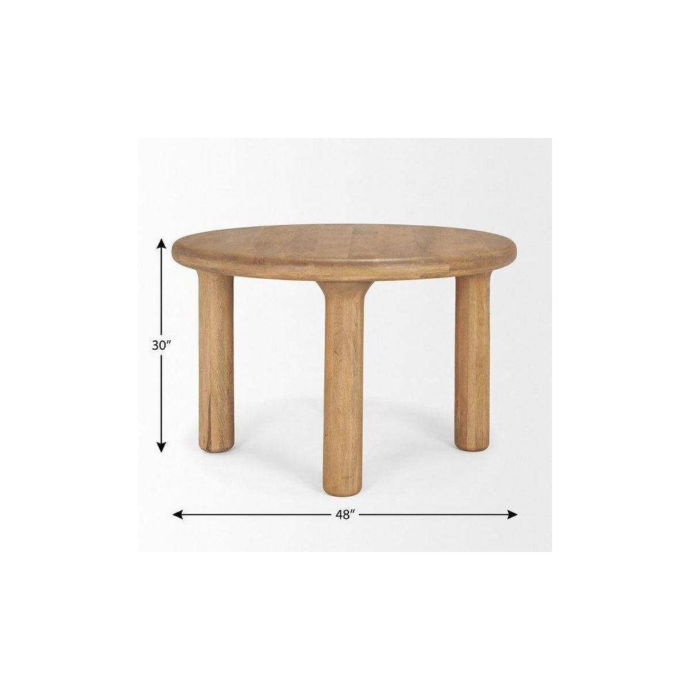 48″ Mango Wood Round Dining Table | Seats Four