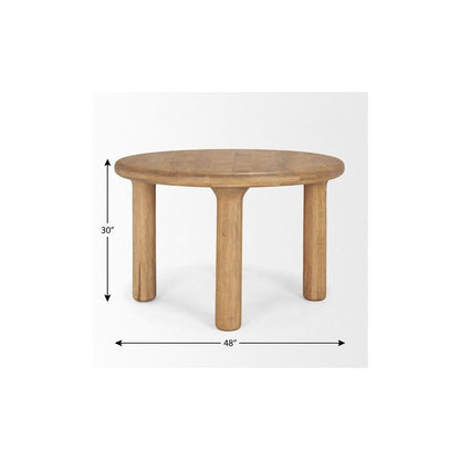 48″ Mango Wood Round Dining Table | Seats Four