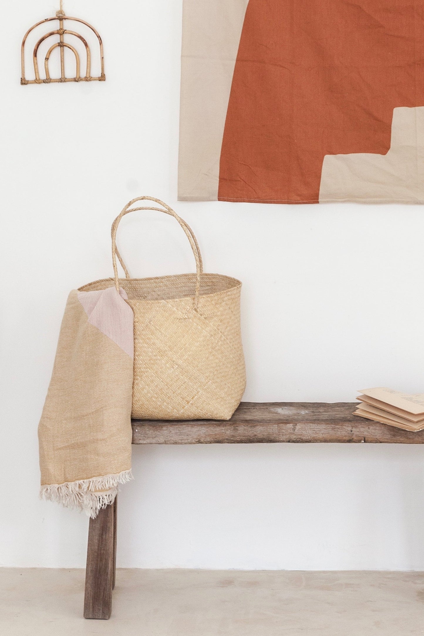 Avery Handwoven Borneo Rattan Day Tote Bag - Bali Crafted, Versatile, & Durable for Everyday Style