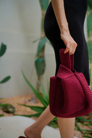 Mackenzie Knit Clutch in Maroon - Fluent Trends