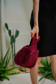Mackenzie Knit Clutch in Maroon - Fluent Trends
